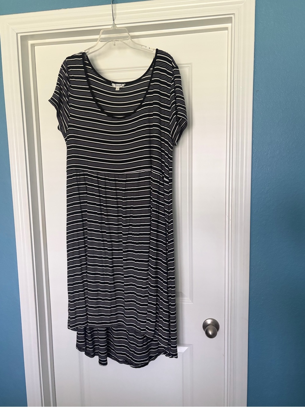 Black & White Striped High-Low Dress